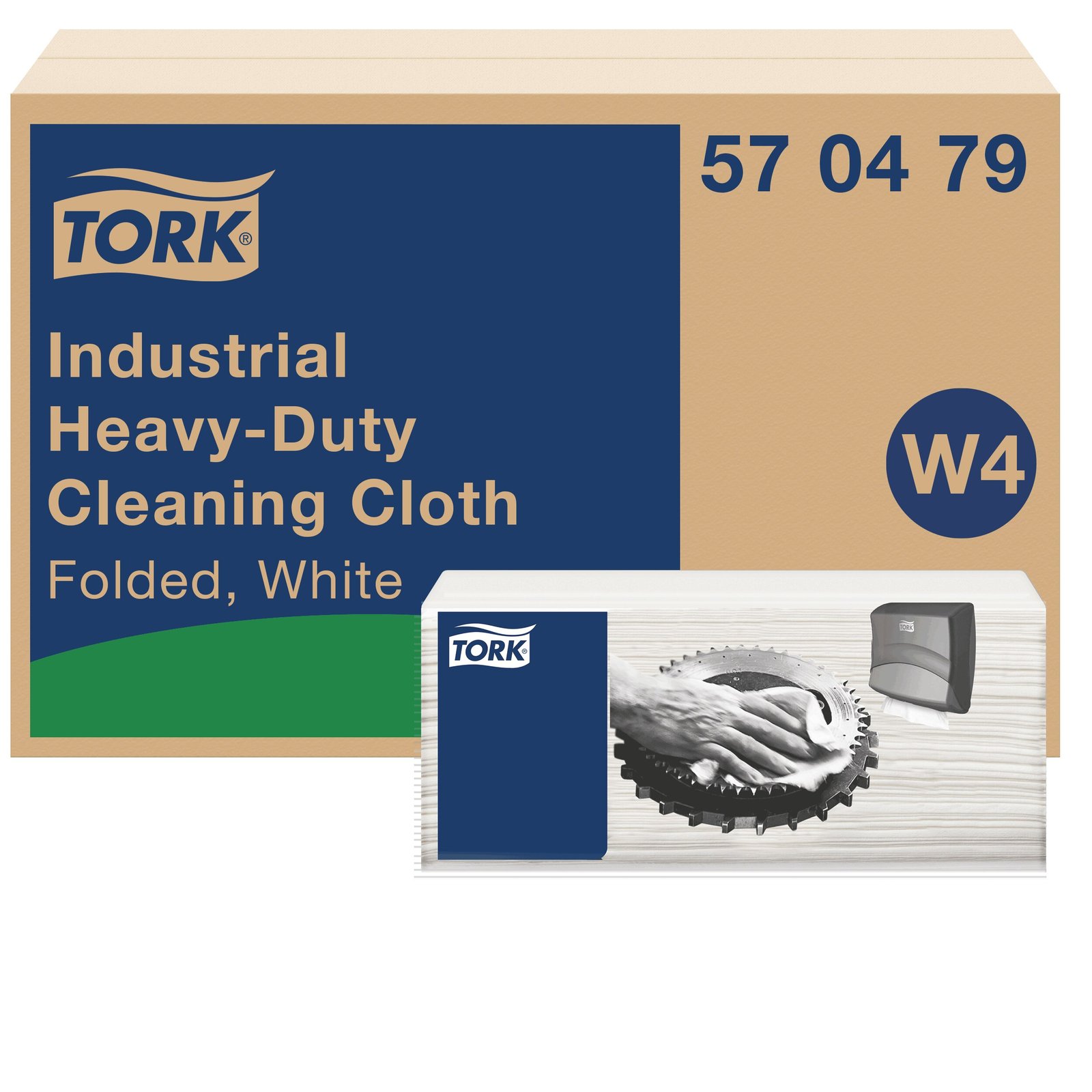 Valymo šluostės TORK Industrial Heavy duty, W4, Premium 41,5 x 35,5 cm, 60 vnt., Balta sp., 570479