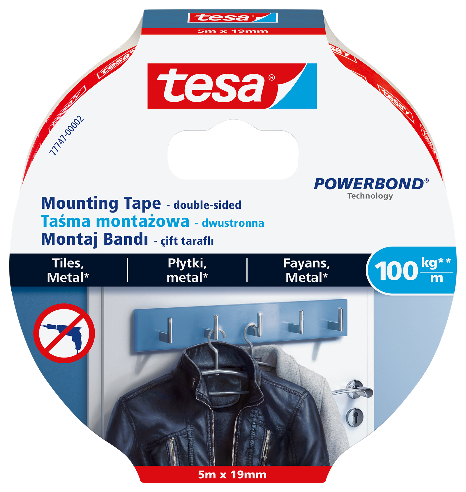Ypač stipri dvipusė tvirtinimo juosta TESA Powerbond Ultra Strong, 19mm x 5m