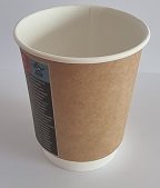 Vienkartinis puodelis KRAFT, dvisienis, popierius/PE, 250 ml, D 80 mm, 25 vnt