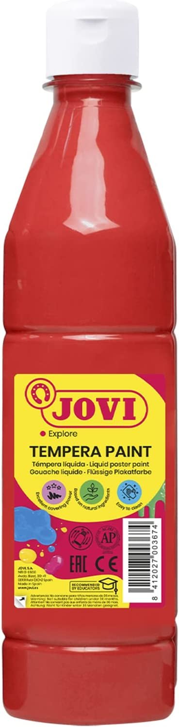 Tempera buteliuke JOVI 1000 ml,  raudona sp. (vermillion)