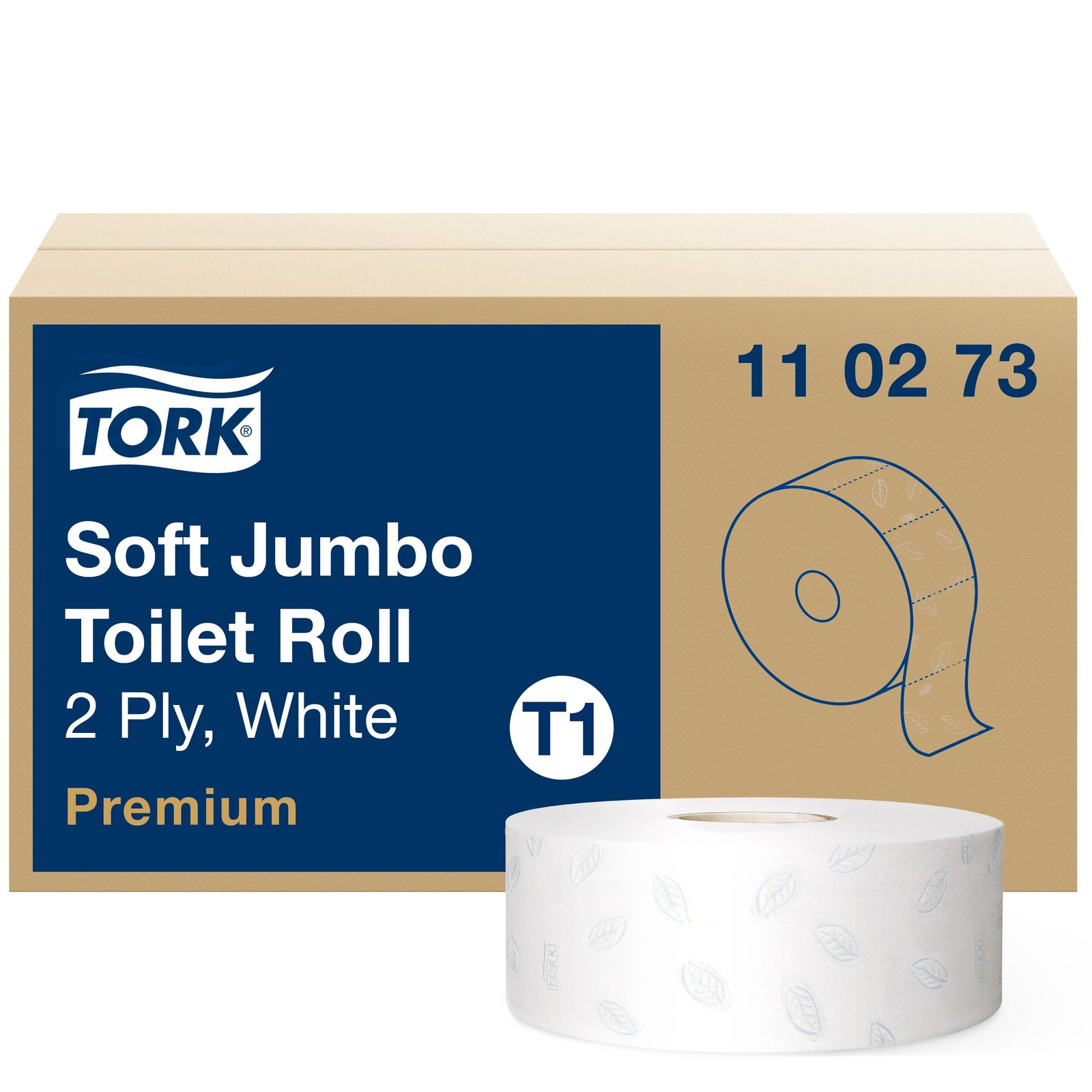 Tualetinis popierius TORK PREMIUM JUMBO T1, 110273,  2 sl., 9.7 cm x 360 m, balta sp.