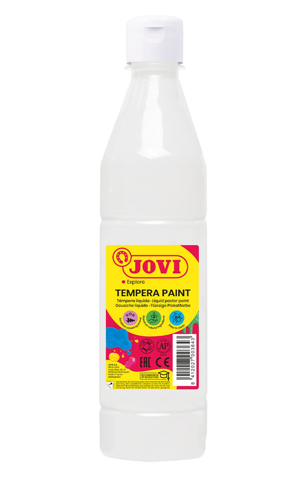 Tempera buteliuke JOVI 500 ml, balta sp.