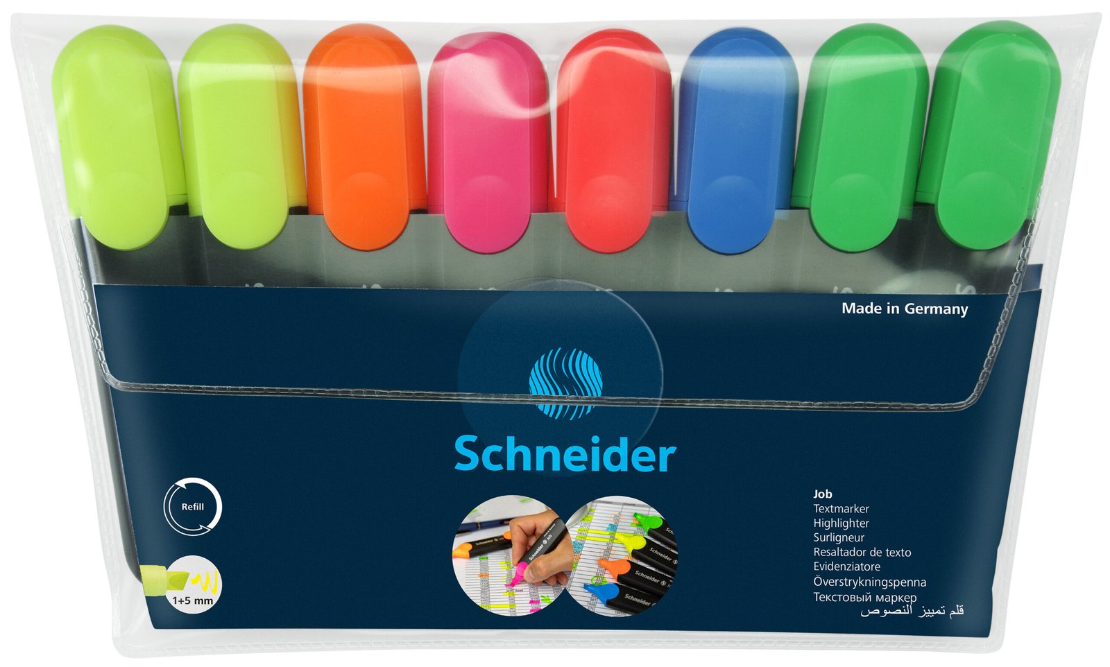 Teksto žymekliai SCHNEIDER JOB, 8 žymeklių rinkinys