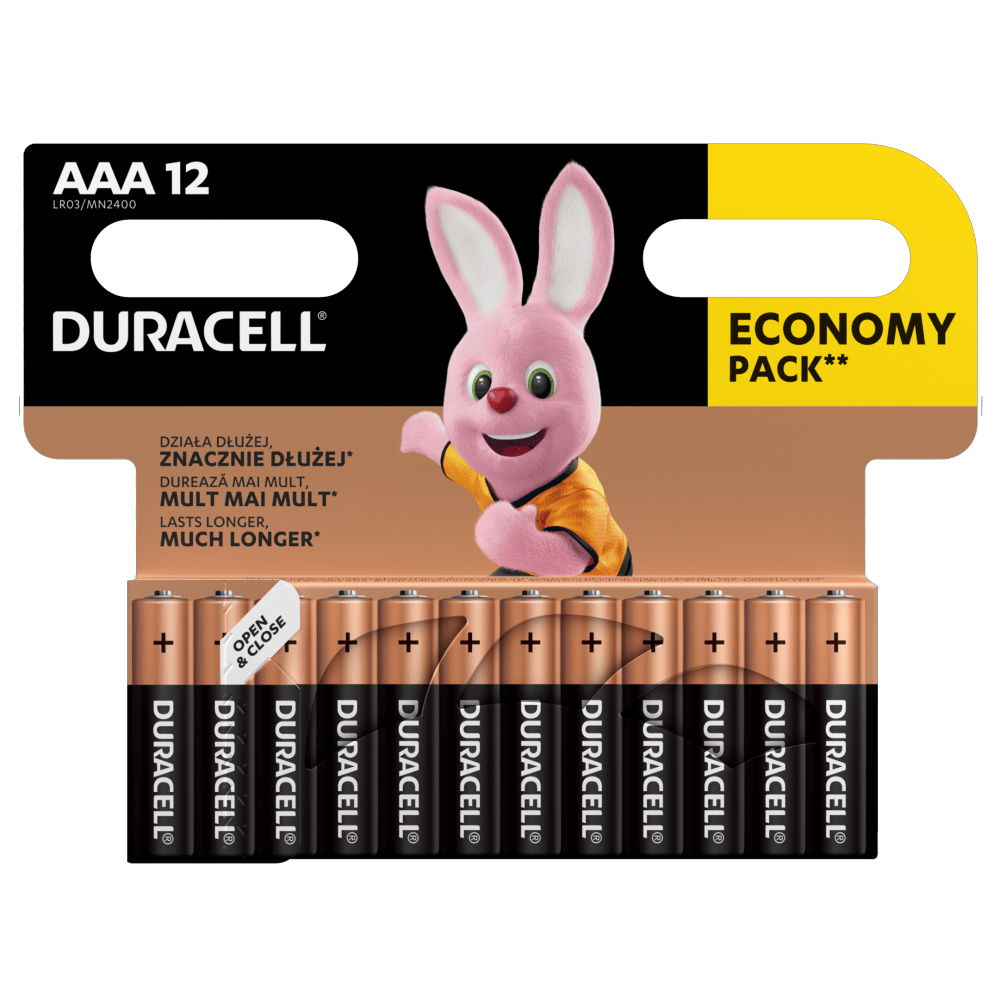 Baterijos DURACELL AAA, LR03, 12vnt
