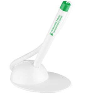 Antibakterinis tušinukas su stoveliu ir spauda, ICO T-PEN, 0,8 mm, baltas arba žalias