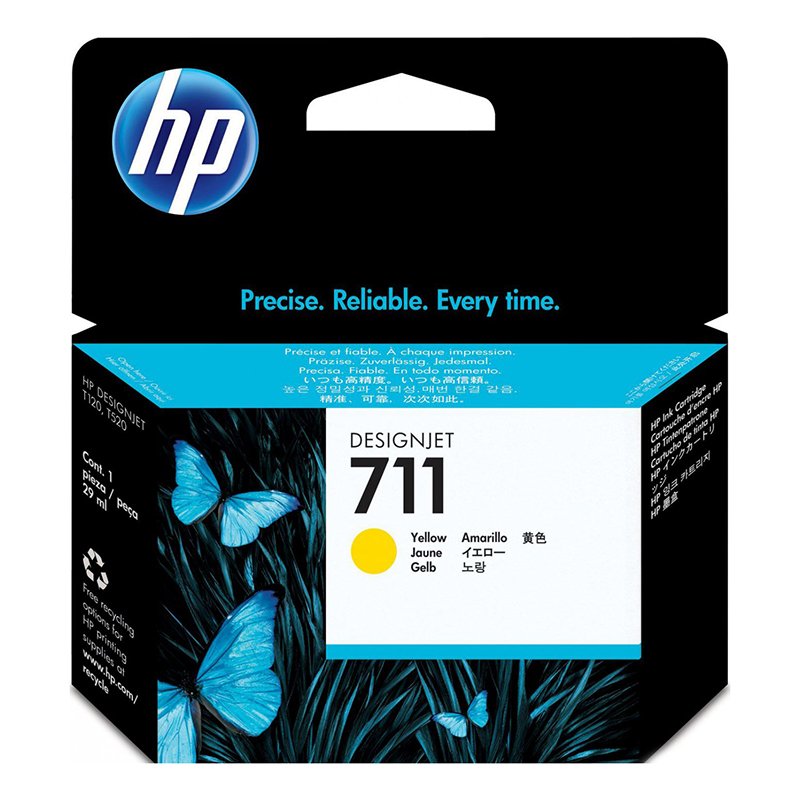 Rašalo kasetė HP CZ132A, Nr.711, Geltona