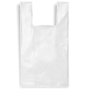 Fasavimo maišeliai su rankenelėmis, 30 / 8 x 55, 15 mk, balti, 100 vnt., 0,75 kg