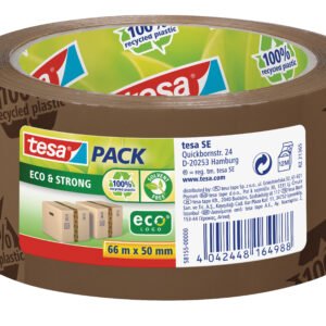 Ekologiška ir stipri pakavimo juosta TESA PACK Eco & Strong, 50mm x 66m, rudos sp.