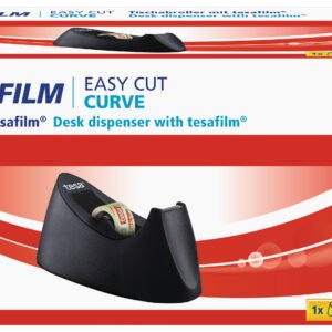 Stalinis dėklas TESA Easy Cut CURVE su TESA Film permatoma juostele, 19mm x 10m