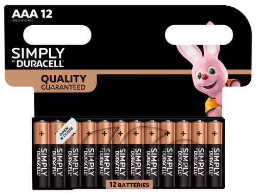 Baterijos DURACELL Simply AAA, 12 vnt.