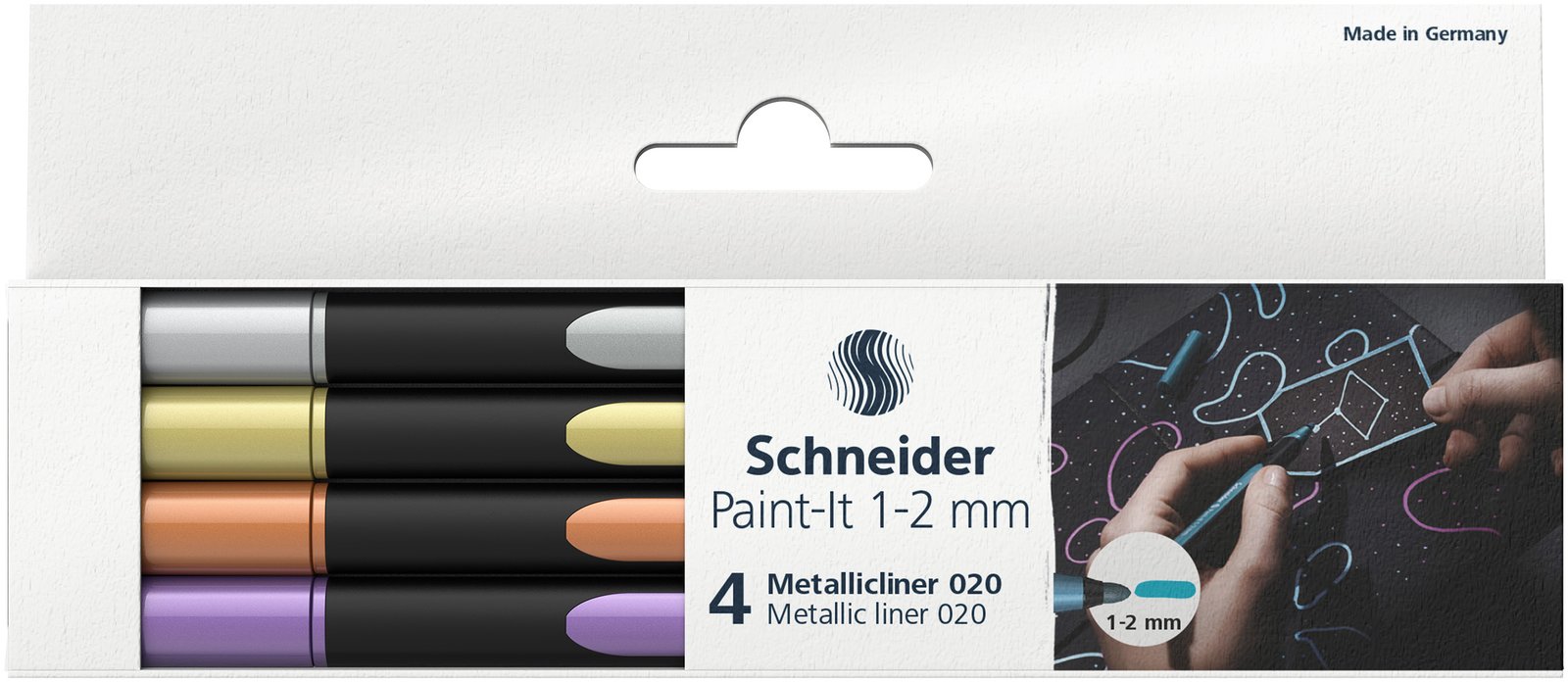 Žymeklis metallic SCHNEIDER 4 spalvos