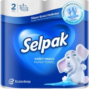 Popieriniai rankšluosčiai SELPAK, 3 sluoksnių, 84 lapeliai, 11,25 m ilgio, 2 ritinėliai, balta sp.