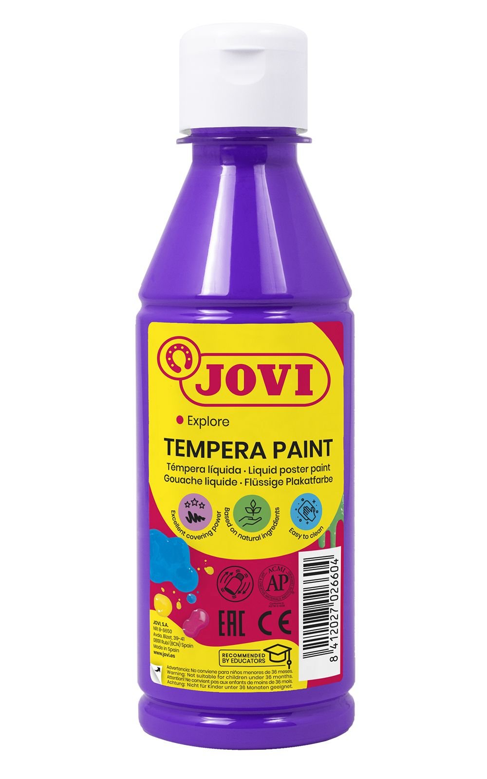 Tempera buteliuke JOVI, 500 ml, violetinė sp.