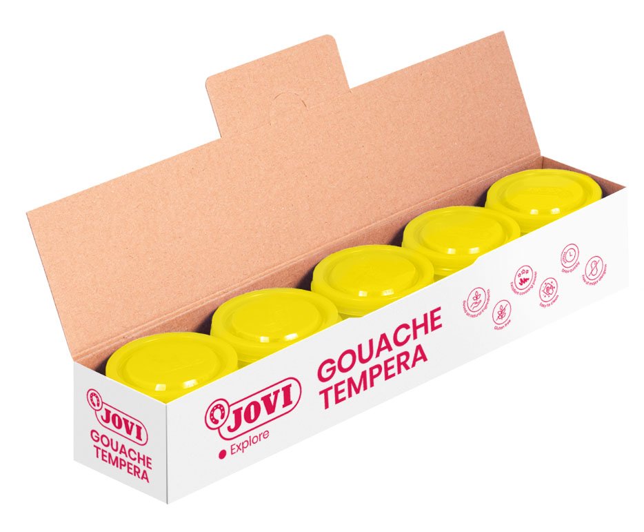 Guašas tempera JOVI Scholar, 5vnt. po 35ml, geltonos sp.