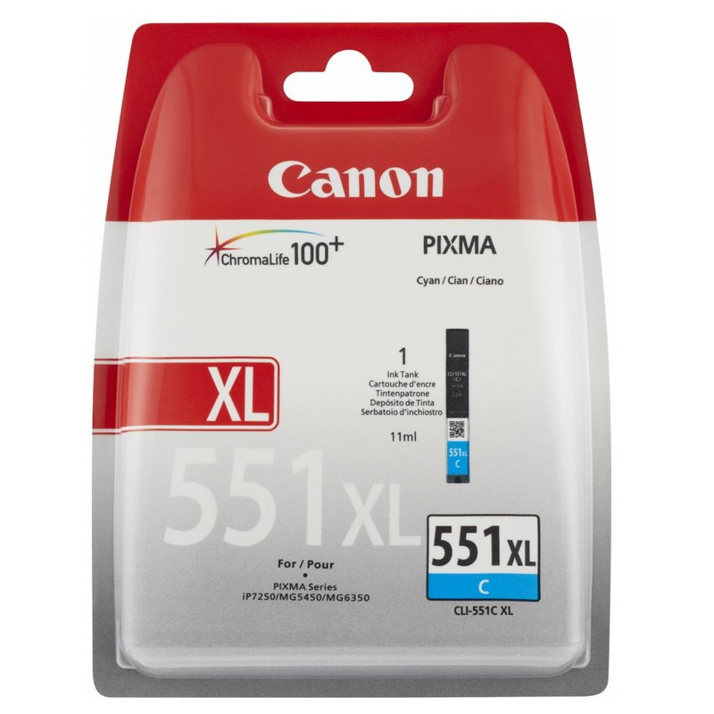 Canon CLI-551XL (6444B001), žydra kasetė rašaliniams spausdintuvams