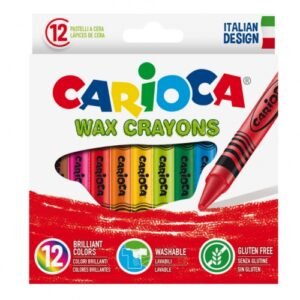 Vaškinės kreidelės CARIOCA 12 spalvų, nuplaunamos