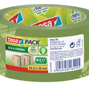 Ekologiška ir stipri pakavimo juosta TESA PACK Eco & Strong, 50mm x 66m, žalios sp.