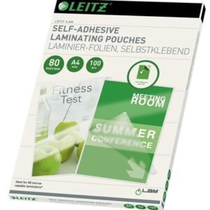 Laminavimo vokeliai Leitz, A4, , 80 mik., lipnūs, 100 vnt