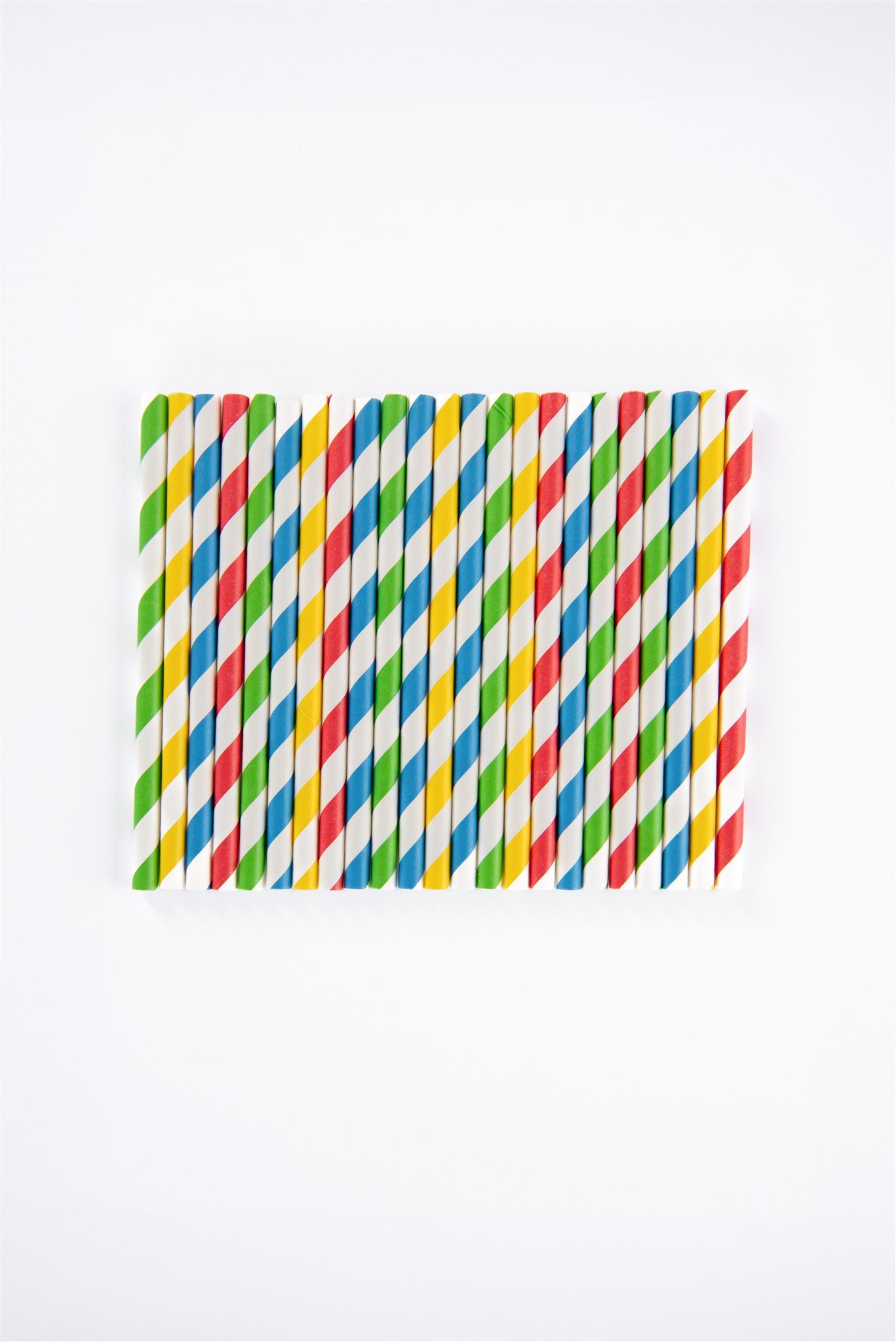 Popieriniai šiaudeliai ZigZag, spalvoti/dryžuoti, D 7 mm, L 23 cm, 150 vnt