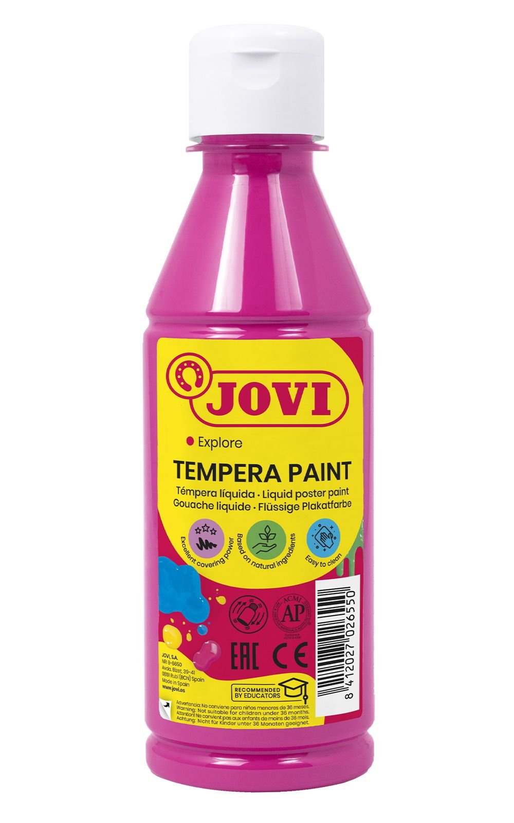 Tempera buteliuke JOVI 1000 ml, rožinė sp. (magenta)