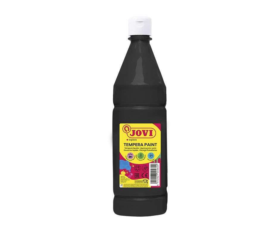 Tempera buteliuke JOVI 1000 ml, juoda sp.