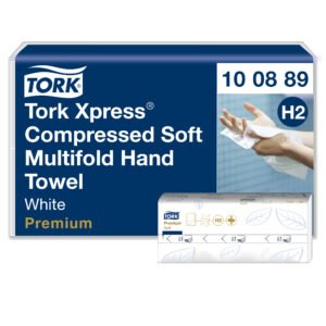 Tork Xpress Soft Multifold suspausti minkšti popieriniai rankšluosčiai, H2 100889, 2  sl., 225 serv., 22,2×24 cm, balta sp.