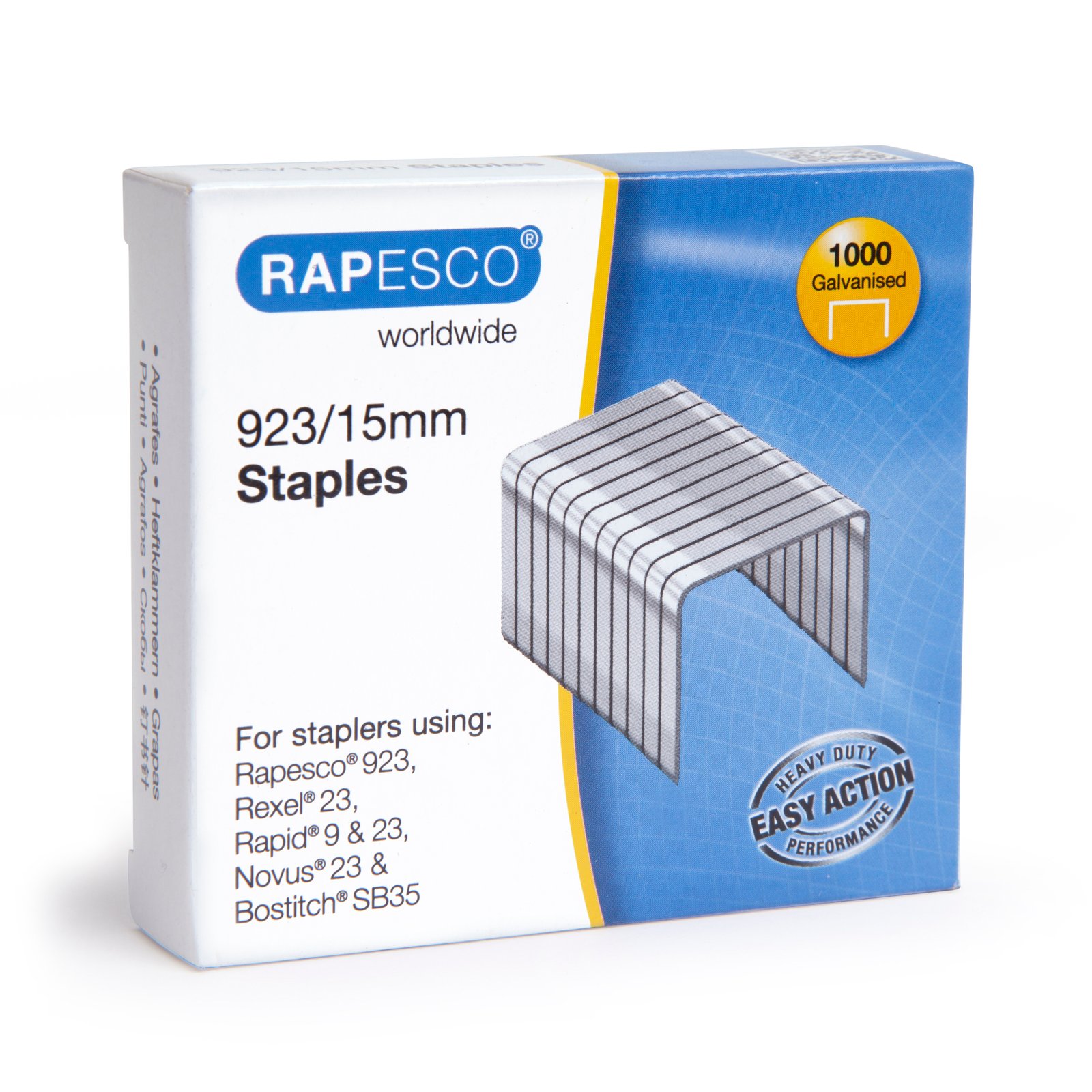 Sąsagėlės RAPESCO  923/15mm  (dėž. 1000 vnt)