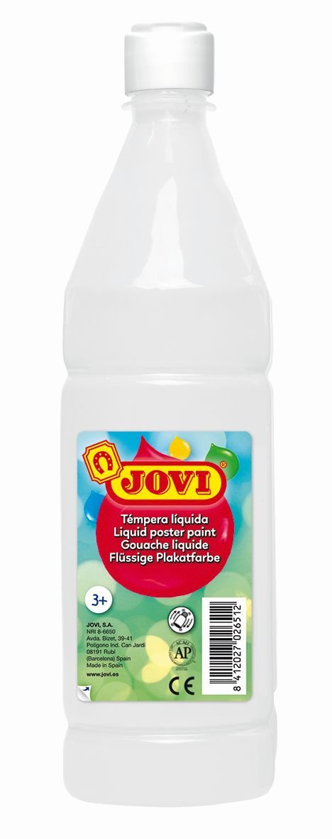 Tempera buteliuke JOVI 1000 ml, balta sp.