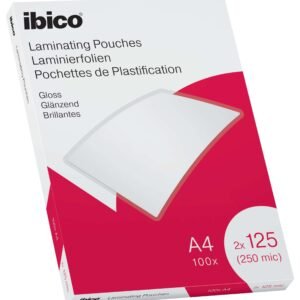 Laminavimo vokeliai Ibico, A4, 216×303 mm, 125 mik., blizgūs, 100 vnt.