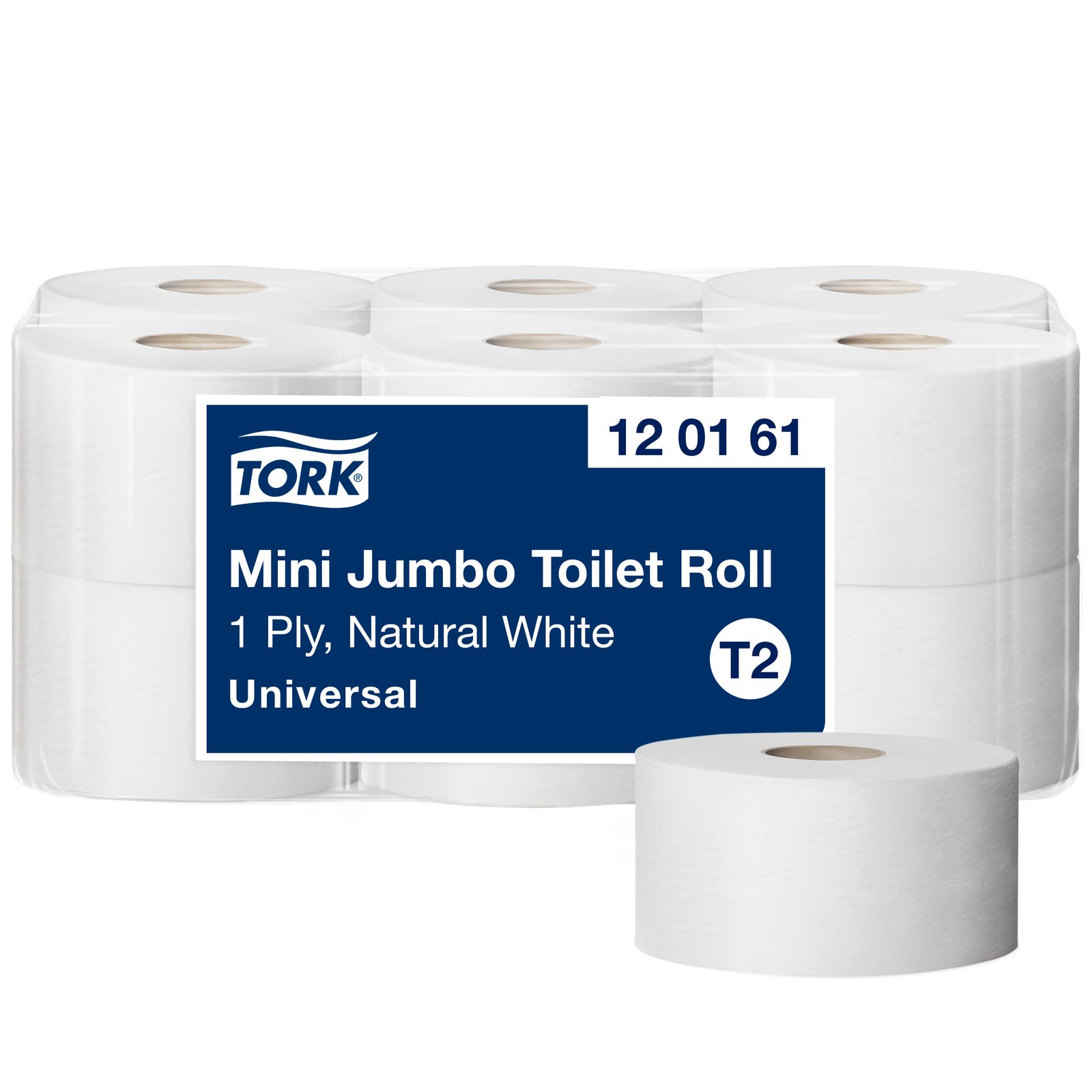 Tualetinis popierius TORK UNIVERSAL MINI JUMBO,T2 120161, 1 sl., 9.4 cm x 240 m, nebalintas