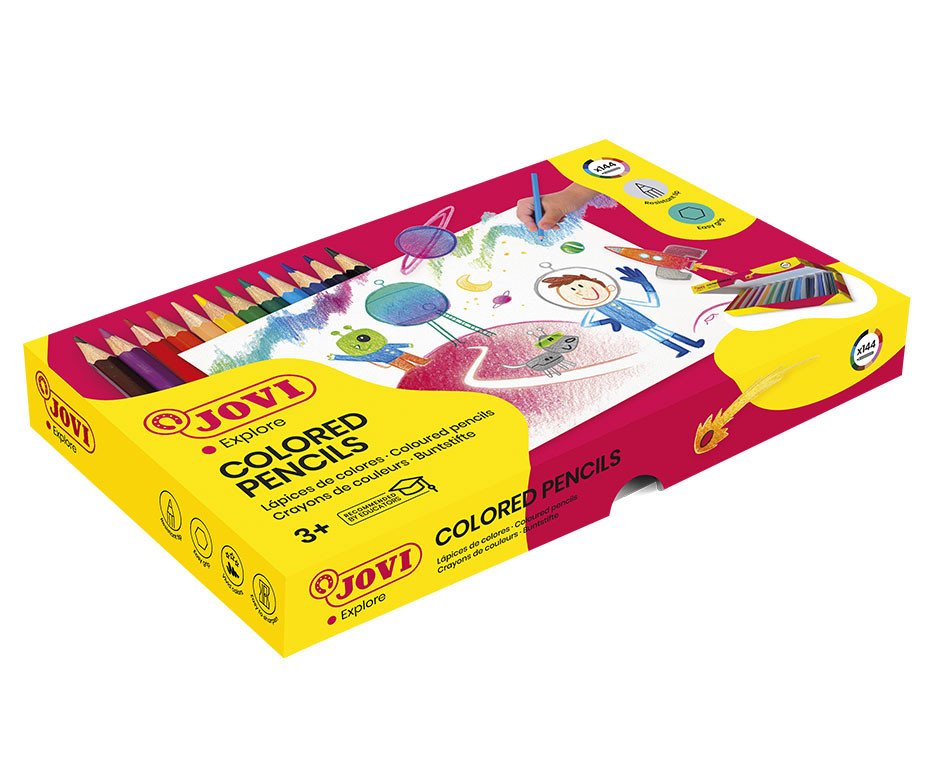 Pieštukai JOVI Schoolpack, 144 vnt., šešiakampiai