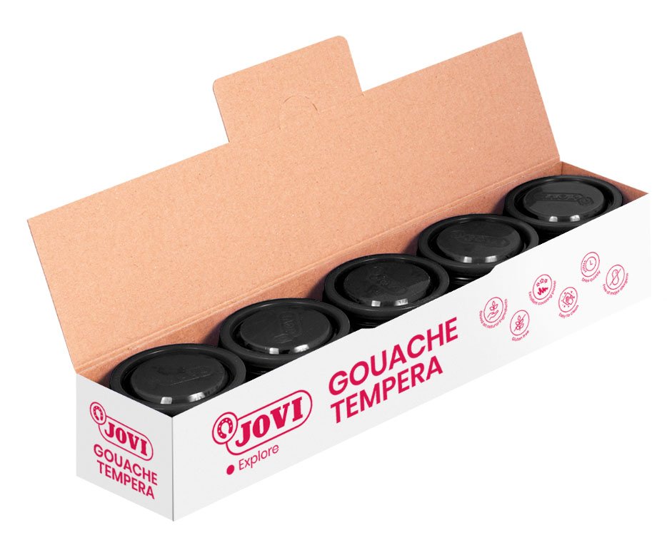 Guašas tempera JOVI Scholar, 5vnt. po 35ml, juodos sp.