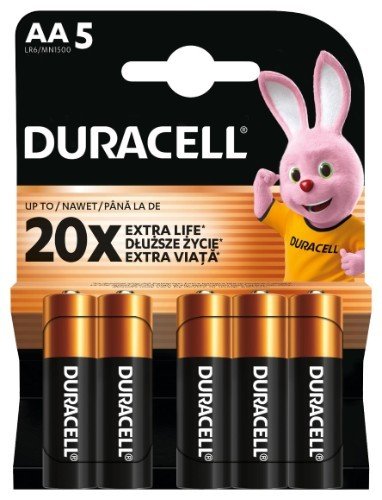 Baterijos DURACELL AA, 5 vnt.