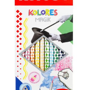 Spalvoti pieštukai KORES KOLORES MAGIK, tribriauniai, 3mm, ištrinami, 12 spalvų + trintukas